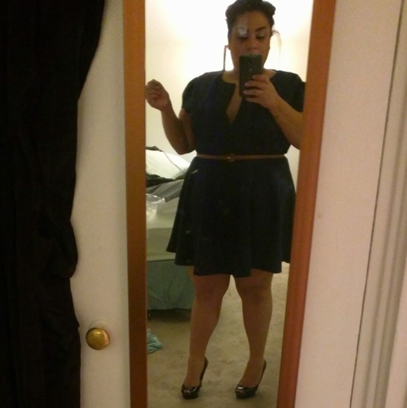 ASOS Curve Dresses & Skirts - Asos curve club L skater dress in navy blue sz 24